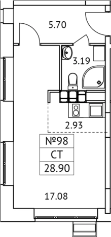Купить Студию в новостройках в Микрорайоне Птицефабрика, посёлок городского типа Томилино в Московской области. Вариант № 126694, 0, площадь -  квм, цена 6307675 рублей
