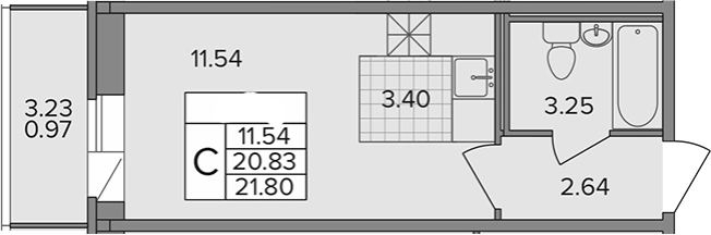 Купить Студию в ЖК Капральский в Ленинградской области. Вариант № 6643519, 0, площадь -  квм, цена 3836800 рублей