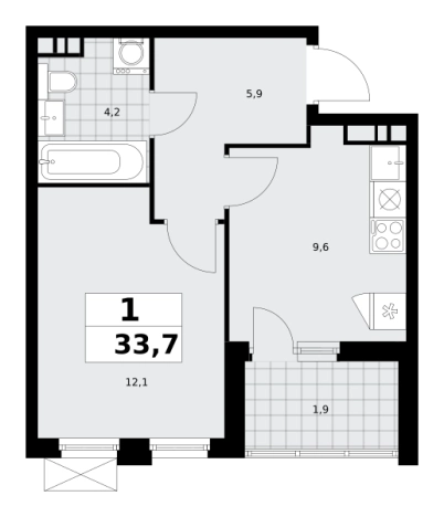 Купить однокомнатную квартиру в ЖК Скандинавия в Москве. Вариант № 1006710, 0, площадь - квм, цена 12321394 рублей