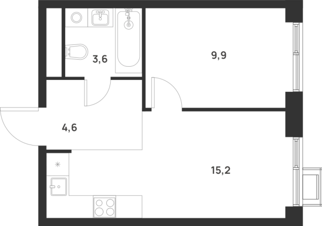 Купить однокомнатную квартиру у метро Корниловская в Москве. Вариант № 10416912, 0, площадь -  квм, цена 16643106 рублей