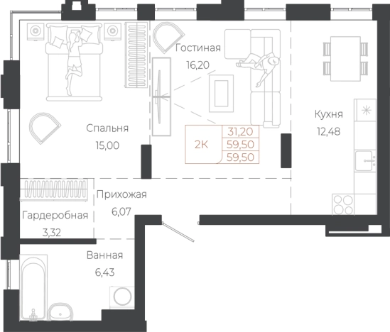 Купить двухкомнатную квартиру в новостройках на улице Южный тракт в Алтайском крае. Вариант № 7630019, 0, площадь -  квм, цена 16065000 рублей