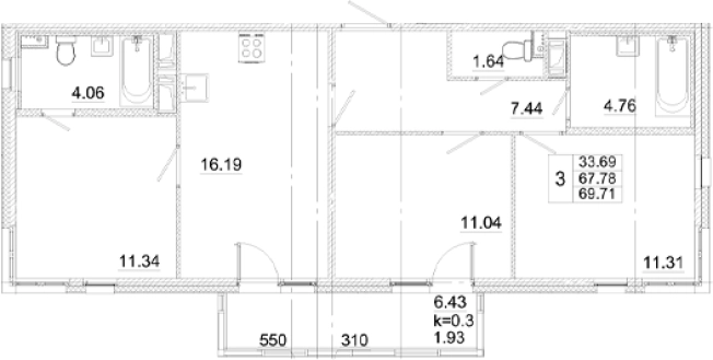 Купить многокомнатную квартиру в новостройках у метро Купчино в Санкт-Петербурге. Вариант № 8999510, 0, площадь -  квм, цена 13175190 рублей