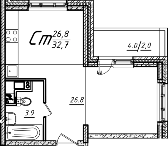 Купить однокомнатную квартиру у метро Бунинская аллея в Подольске. Вариант № 119777, 0, площадь -  квм, цена 5813370 рублей