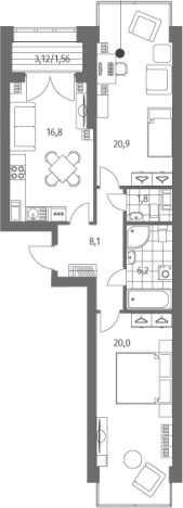 Купить трехкомнатную квартиру в ЖК Наука в Санкт-Петербурге. Вариант № 6897712, 0, площадь -  квм, цена 22260000 рублей