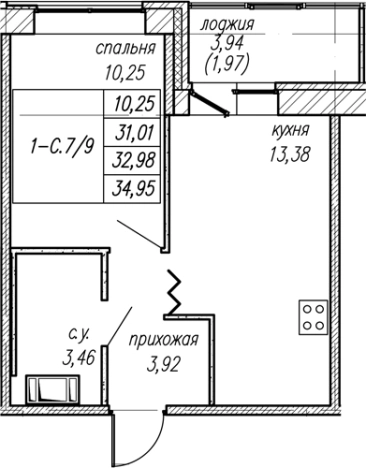 Купить однокомнатную квартиру у метро Проспект Ветеранов в Ленинградской области. Вариант № 8063780, 0, площадь -  квм, цена 5858303 рублей