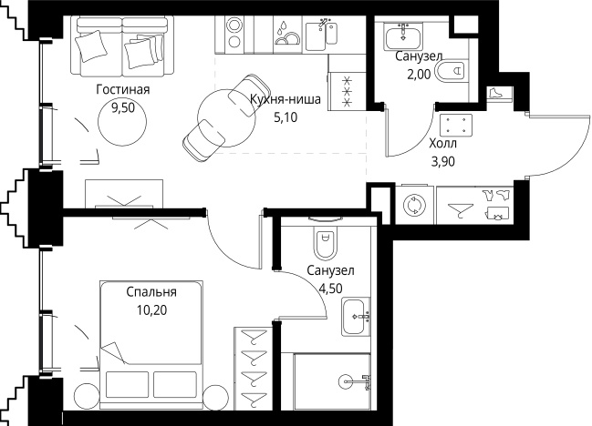 Купить однокомнатную квартиру в новостройках у метро Давыдково в Москве. Вариант № 480505, 0, площадь -  квм, цена 24200000 рублей