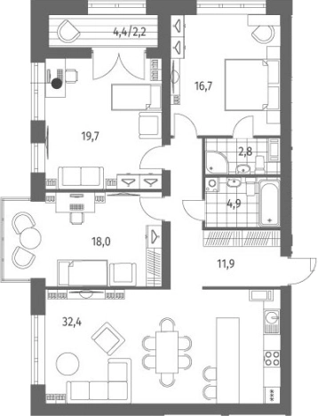 Купить многокомнатную квартиру в ЖК Наука в Санкт-Петербурге. Вариант № 6897123, 0, площадь -  квм, цена 30802000 рублей