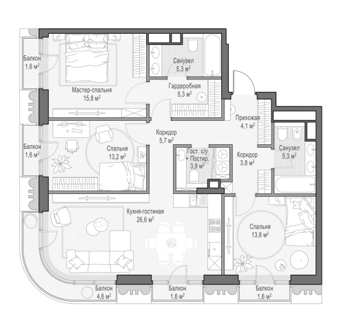 . Вариант № 111488, 0, площадь - 103 квм, цена 176770000 рублей