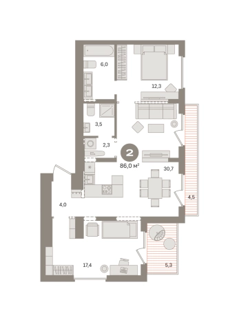 Купить двухкомнатную квартиру у метро Домодедовская в Видном. Вариант № 8529792, 0, площадь -  квм, цена 14970000 рублей
