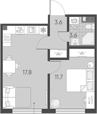 Купить двухкомнатную квартиру в новостройках у метро Купчино в Санкт-Петербурге. Вариант № 7597257, 0, площадь -  квм, цена 9253684 рублей