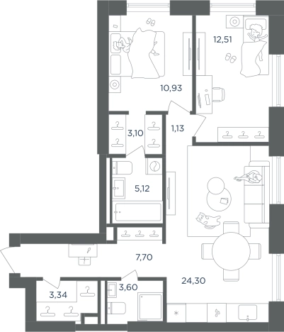 Купить двухкомнатную квартиру в районе Печатники в Москве. Вариант № 8967250, 0, площадь -  квм, цена 28688413 рублей