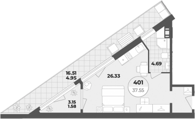 Купить Студию в новостройках у метро Лиговский проспект в Санкт-Петербурге. Вариант № 6855450, 0, площадь -  квм, цена 14272755 рублей