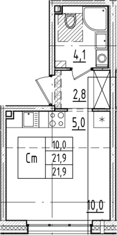 Купить Студию в новостройках у метро Ладожская в Санкт-Петербурге. Вариант № 6244266, 0, площадь -  квм, цена 8007735 рублей