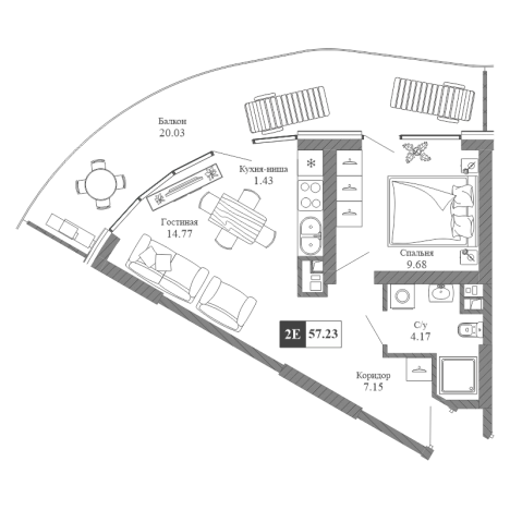 Купить двухкомнатную квартиру в новостройках в Республике Крым. Вариант № 155834, 0, площадь -  квм, цена 20448935 рублей