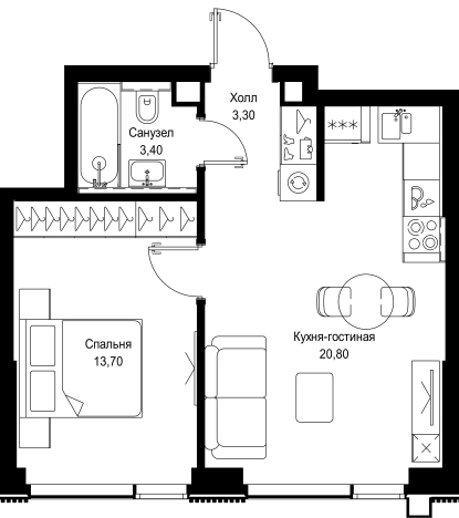 Купить квартиру в ЖК Cityzen в Москве. Вариант № 148110, 0, площадь -  квм, цена 22074960 рублей
