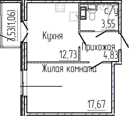 Купить однокомнатную квартиру на вторичке на улице Тихвинская в Сертолове. Вариант № 7979449, 0, площадь -  квм, цена 7370400 рублей