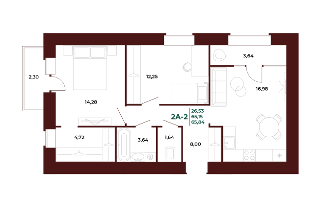 Купить двухкомнатную квартиру в новостройках в ЖК Жилой комплекс "Арбери" в Пензе. Вариант № 418615, 0, площадь -  квм, цена 8605000 рублей