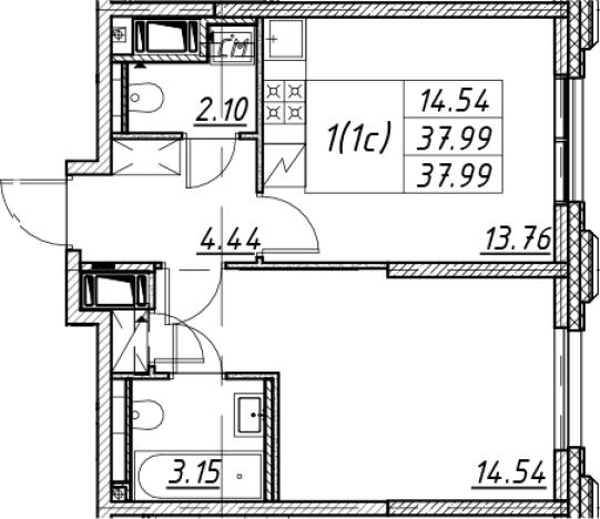 Купить двухкомнатную квартиру в новостройках в ЖК Цивилизация на Неве в Санкт-Петербурге. Вариант № 7849819, 0, площадь -  квм, цена 11214572 рублей