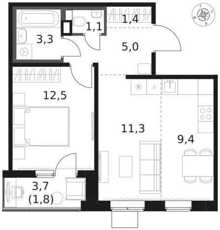 Купить двухкомнатную квартиру у метро Физтех в Химках. Вариант № 9701681, 0, площадь -  квм, цена 13188110 рублей