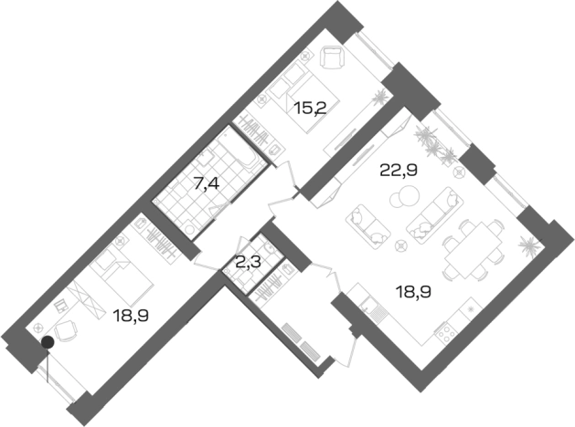 . Вариант № 7978477, 0, площадь - 97.1 квм, цена 23338000 рублей
