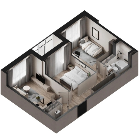 . Вариант № 6059171, 1, площадь - 53.91 квм, цена 9850000 рублей