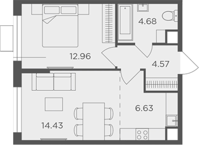 Купить двухкомнатную квартиру в Одинцове. Вариант № 113773, 0, площадь -  квм, цена 9510000 рублей