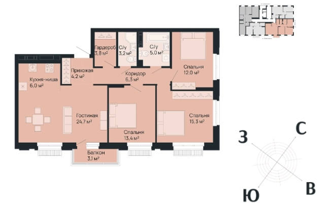 Купить квартиру в ЖК Клубный Дом "Резиденция" в Нижнем Новгороде. Вариант № 97688, 0, площадь -  квм, цена 25764744 рублей