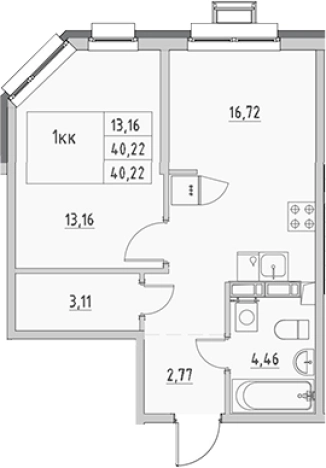 Купить однокомнатную квартиру в ЖК Новый Город в Выборге. Вариант № 9153948, 0, площадь -  квм, цена 7239600 рублей