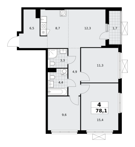 Купить квартиру на улице проспект Куприна в Москве. Вариант № 140932, 0, площадь -  квм, цена 22716166 рублей