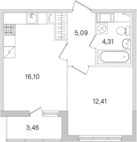 Купить двухкомнатную квартиру у метро Проспект Большевиков в Ленинградской области. Вариант № 8488656, 0, площадь - квм, цена 6846546 рублей