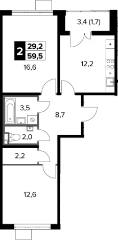 Купить квартиру в ЖК 1-й Донской в Московской области. Вариант № 91802, 0, площадь - квм, цена 13466040 рублей