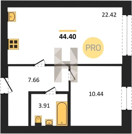 Купить однокомнатную квартиру в ЖК Богатыри в Удмуртской Республике. Вариант № 67636, 0, площадь -  квм, цена 3250000 рублей