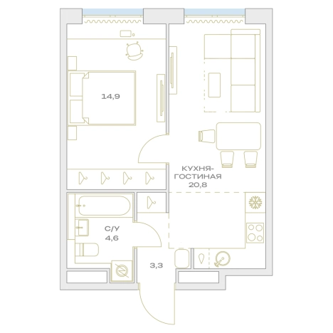 Купить двухкомнатную квартиру в ЖК Детали в Москве. Вариант № 876743, 0, площадь -  квм, цена 14012896 рублей