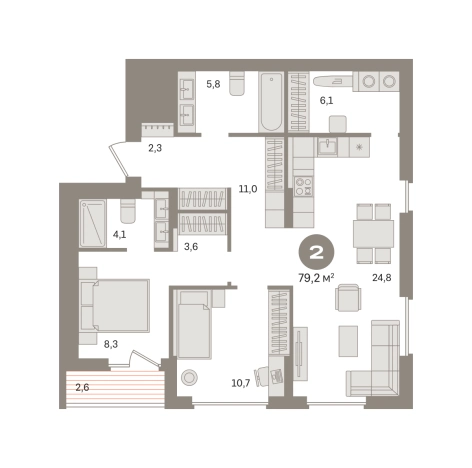 Купить двухкомнатную квартиру в ЖК Первый квартал. Вторая очередь в Московской области. Вариант № 8529724, 0, площадь -  квм, цена 13520000 рублей