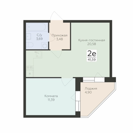 Купить двухкомнатную квартиру на улице Ломоносова в Воронеже. Вариант № 145758, 0, площадь -  квм, цена 5976898 рублей