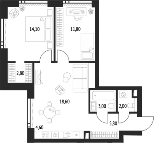 Купить квартиру в районе Бутырский в Москве. Вариант № 90775, 0, площадь -  квм, цена 37605455 рублей