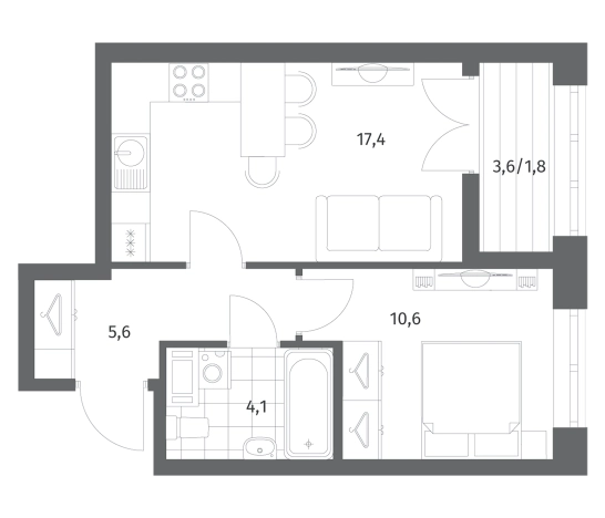 Купить двухкомнатную квартиру в ЖК NEWПИТЕР в Ленинградской области. Вариант № 5258809, 0, площадь -  квм, цена 7335000 рублей