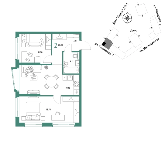 Купить двухкомнатную квартиру в новостройках в Мытищах. Вариант № 10440790, 0, площадь -  квм, цена 25466667 рублей