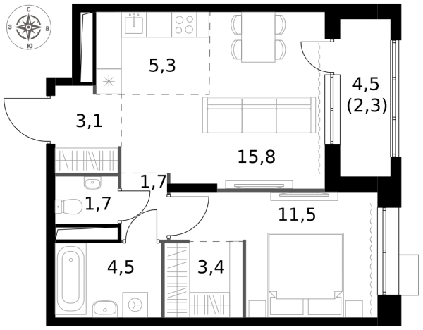 Купить двухкомнатную квартиру у метро Саларьево в Москве. Вариант № 9693049, 0, площадь -  квм, цена 19291090 рублей