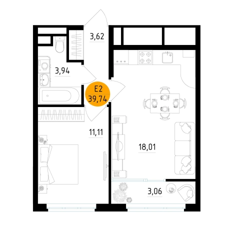 Купить однокомнатную квартиру на вторичке в районе Советский в Рязани. Вариант № 154802, 0, площадь -  квм, цена 5522668 рублей