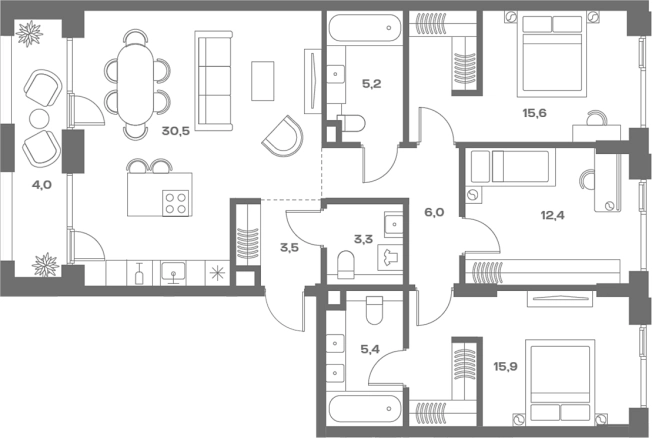 Купить квартиру на улице Часовая в Москве. Вариант № 3584528, 0, площадь -  квм, цена 44230064 рублей