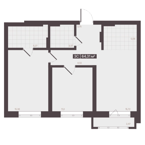 Купить квартиру в новостройках в Кемерове. Вариант № 170711, 1, площадь -  квм, цена 10327543 рублей