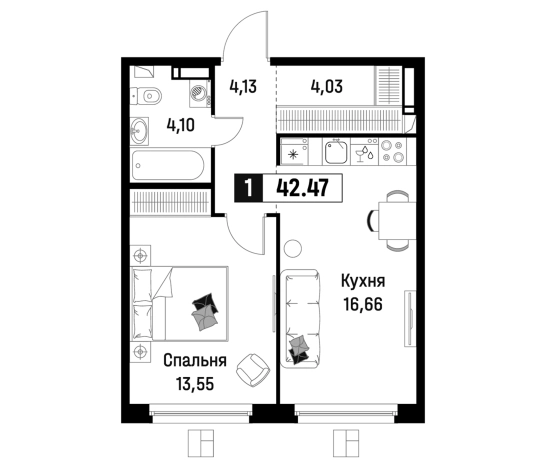 Купить двухкомнатную квартиру в Мурине. Вариант № 6866582, 0, площадь -  квм, цена 7267195 рублей