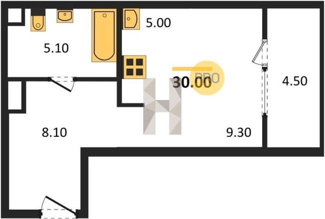 Купить Студию в ЖК Хорошо в Ижевске. Вариант № 70387, 0, площадь -  квм, цена 2600000 рублей