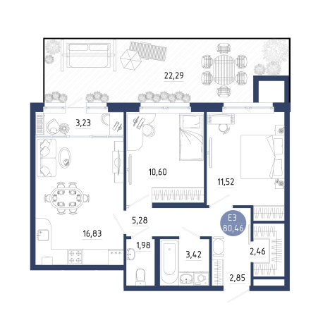 Купить квартиру в новостройках на улице Птицеводов в Рязани. Вариант № 102624, 0, площадь -  квм, цена 7174375 рублей