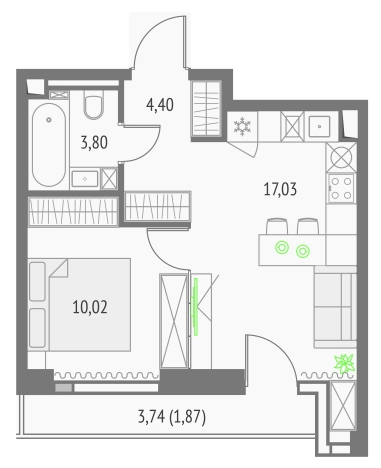 Купить Студию в СВАО в Москве. Вариант № 157004, 0, площадь -  квм, цена 26978712 рублей