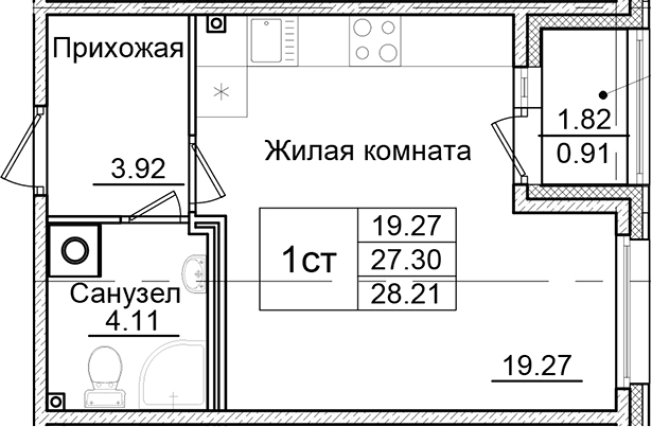 Купить Студию в новостройках в ЖК Квартал Заречье в Санкт-Петербурге. Вариант № 6708065, 0, площадь -  квм, цена 4725175 рублей
