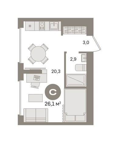 Купить Студию в новостройках у метро Домодедовская в Московской области. Вариант № 8587121, 0, площадь - квм, цена 6260000 рублей