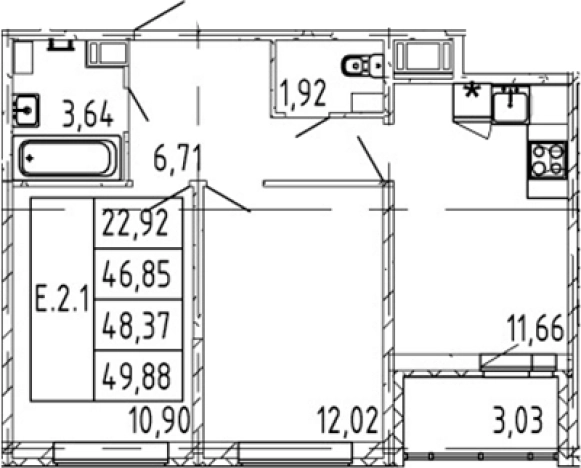Купить квартиру в новостройках в Мурине. Вариант № 103877, 0, площадь -  квм, цена 9327888 рублей