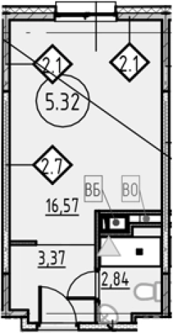 Купить Студию в новостройках у метро Обухово в Санкт-Петербурге. Вариант № 4163661, 0, площадь -  квм, цена 5450675 рублей